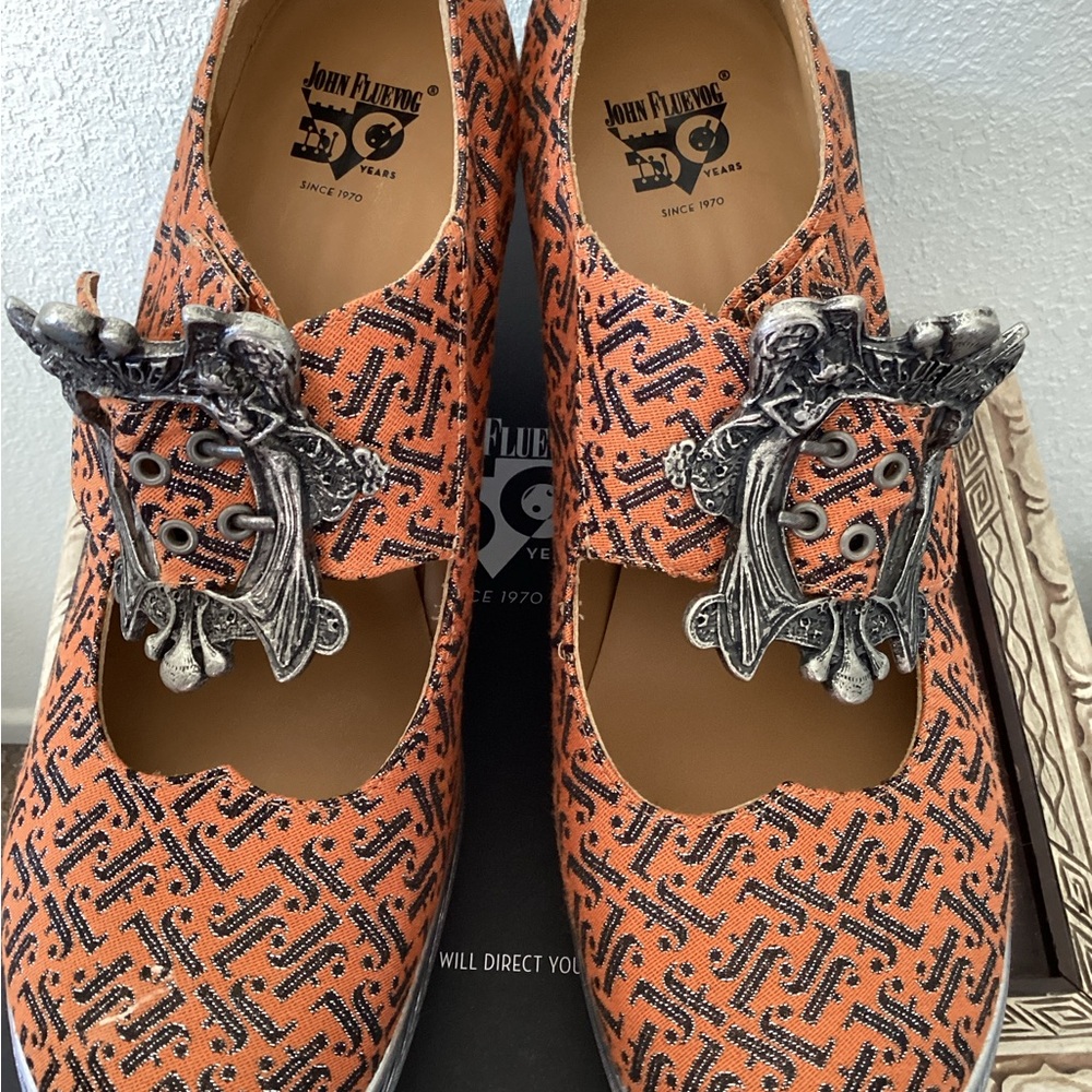 John Fluevog Mission Monika - Custom Buckled Mary Jane, 9, JF Monogram